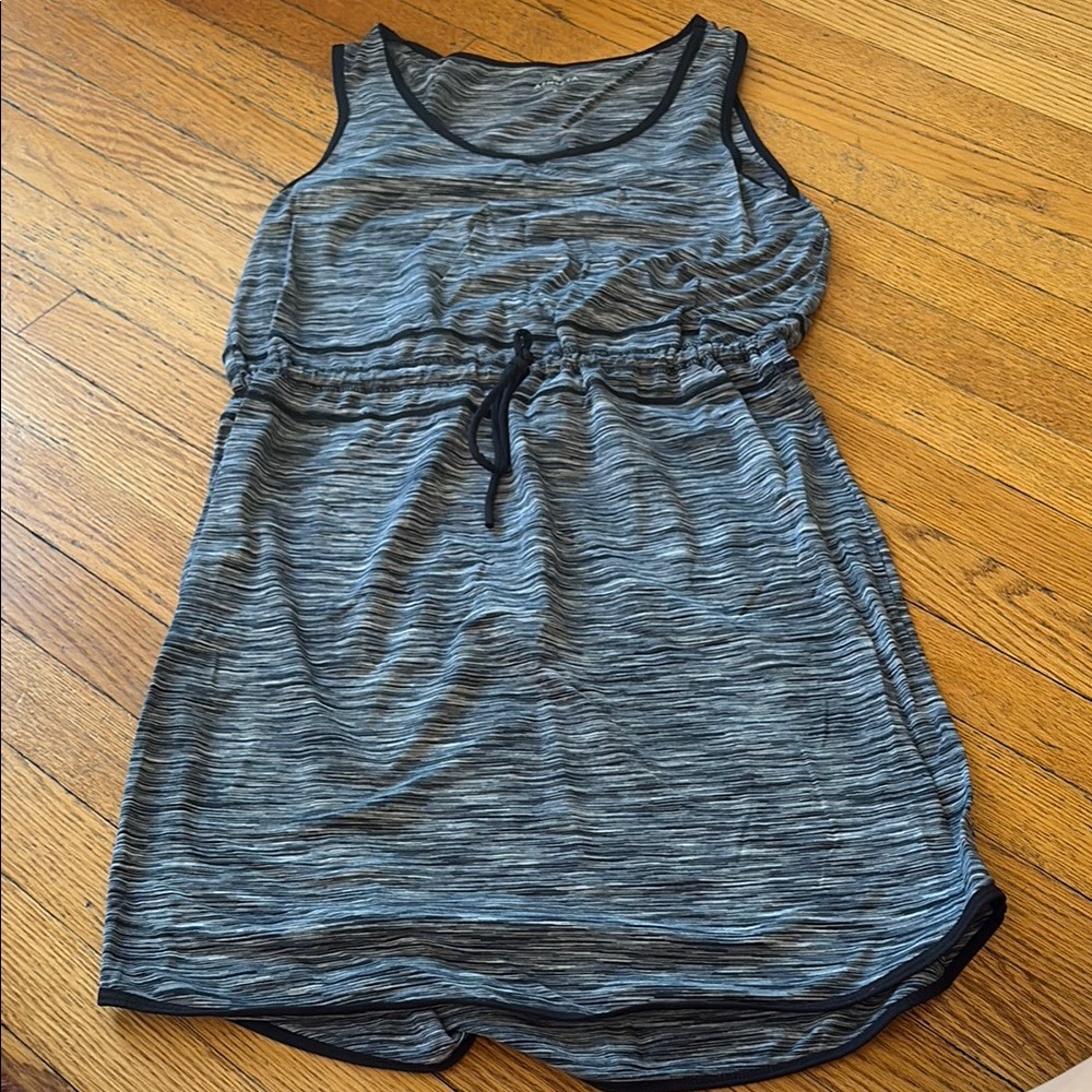 Athleta Navy and White Striped Top